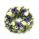Traditional Round Iris & Rose Wreath