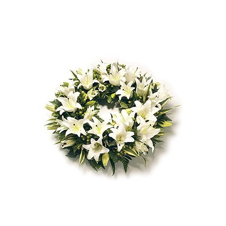 Rounded Oriental Lily Wreath