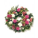 Traditional Round Rose and Carnation Wreath